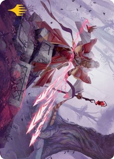 Magic Missile Art Card Gold Stamped Art Series: Adventures in the Forgotten Realms Magic card