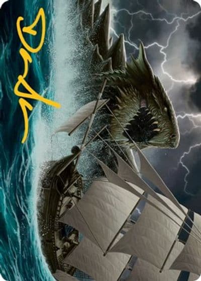 Dragon Turtle Art Card Gold Stamped Signature Art Series: Adventures in the Forgotten Realms Magic card