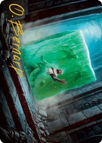 Gelatinous Cube Art Card Gold Stamped Signature Art Series: Adventures in the Forgotten Realms Magic card