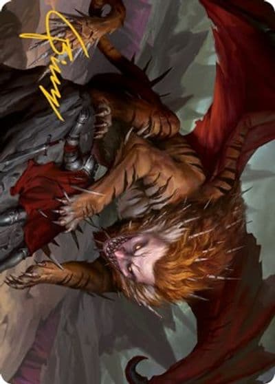 Manticore Art Card Gold Stamped Signature Art Series: Adventures in the Forgotten Realms Magic card