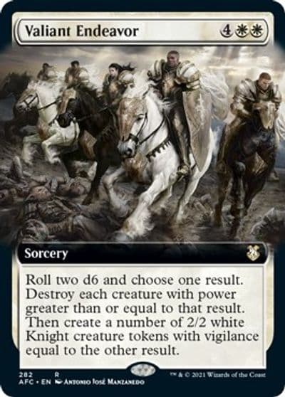 Valiant Endeavor Extended Art Commander: Adventures in the Forgotten Realms Magic card