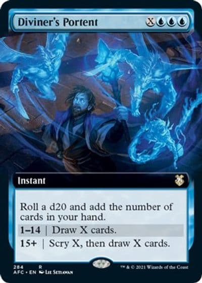 Diviners Portent Extended Art Commander: Adventures in the Forgotten Realms Magic card