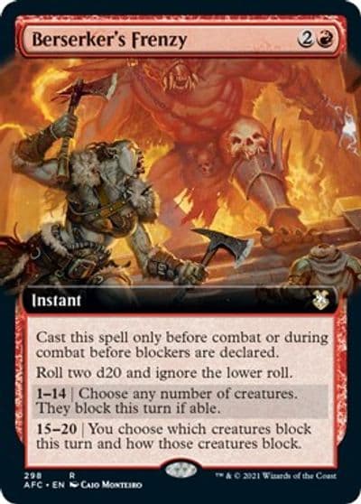Berserkers Frenzy Extended Art Commander: Adventures in the Forgotten Realms Magic card