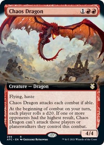 Chaos Dragon Extended Art Commander: Adventures in the Forgotten Realms Magic card
