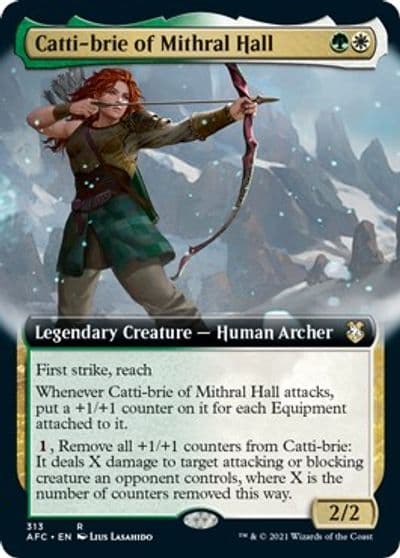 Catti brie of Mithral Hall Extended Art Commander: Adventures in the Forgotten Realms Magic card
