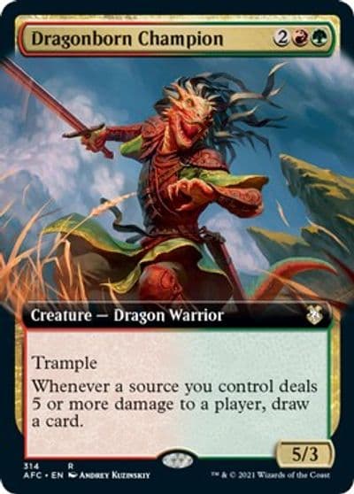 Dragonborn Champion Extended Art Commander: Adventures in the Forgotten Realms Magic card