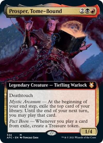 Prosper Tome Bound Extended Art Commander: Adventures in the Forgotten Realms Magic card