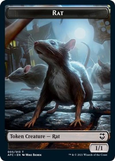 Rat Zombie Double Sided Token Commander: Adventures in the Forgotten Realms Magic card