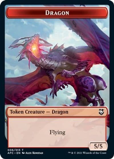 Dragon Dragon Spirit Double Sided Token Commander: Adventures in the Forgotten Realms Magic card