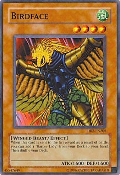 Birdface Dark Beginning 2 Yu-Gi-Oh! card
