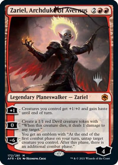Zariel Archduke of Avernus Promo Pack: Adventures in the Forgotten Realms Magic card