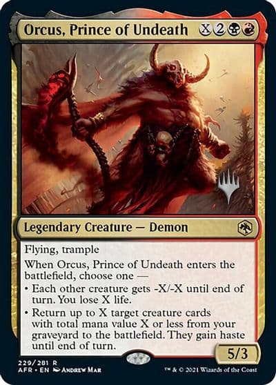 Orcus Prince of Undeath Promo Pack: Adventures in the Forgotten Realms Magic card