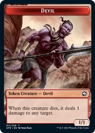 Devil Emblem Ellywick Tumblestrum Double Sided Token Adventures in the Forgotten Realms Magic card