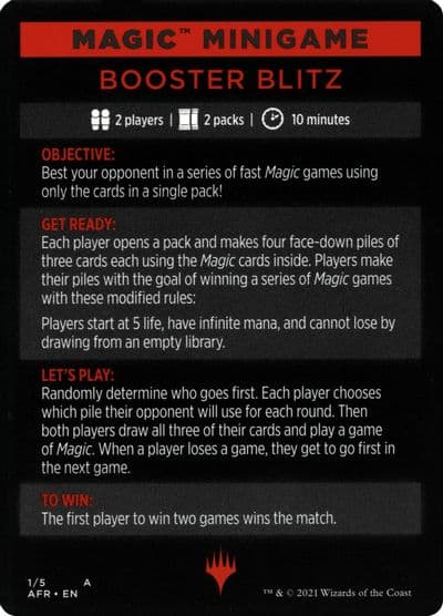 Magic Minigame Booster Blitz Adventures in the Forgotten Realms Magic card