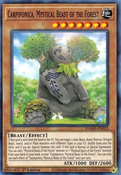 Carpiponica Mystical Beast of the Forest Dawn of Majesty Yu-Gi-Oh! card