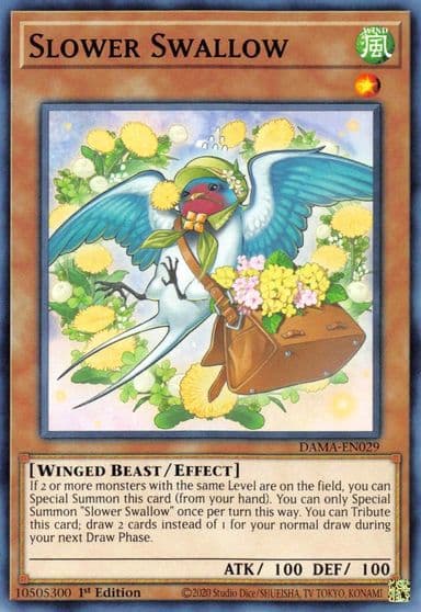 Slower Swallow Dawn of Majesty Yu-Gi-Oh! card
