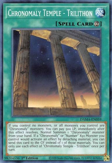 Chronomaly Temple Trilithon Dawn of Majesty Yu-Gi-Oh! card