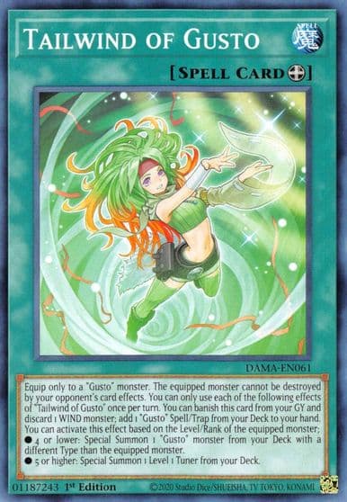Tailwind of Gusto Dawn of Majesty Yu-Gi-Oh! card