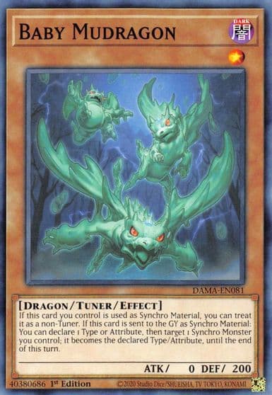 Baby Mudragon Dawn of Majesty Yu-Gi-Oh! card