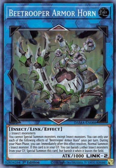 Beetrooper Armor Horn Dawn of Majesty Yu-Gi-Oh! card