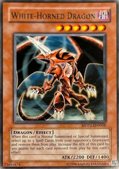 White Horned Dragon MDP2 EN006K Redemption Replacement Yu-Gi-Oh! card