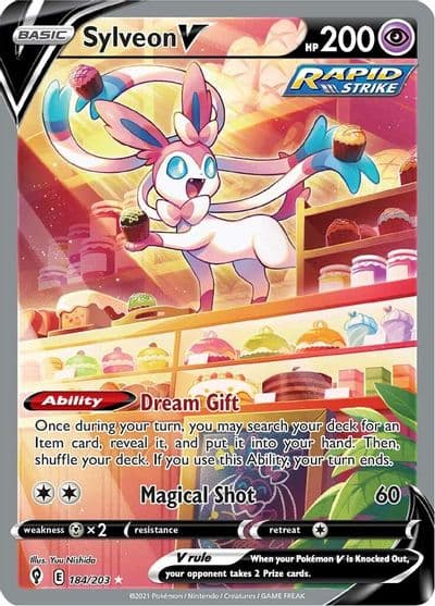 Sylveon V (Alternate Full Art) SWSH07: Evolving Skies Pokemon card