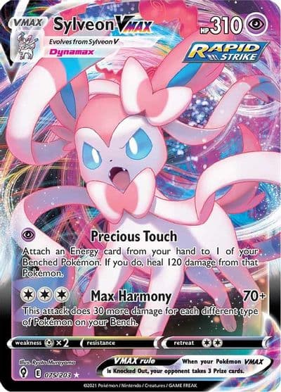 Sylveon VMAX SWSH07: Evolving Skies Pokemon card