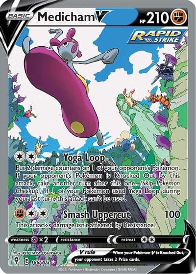 Medicham V (Alternate Full Art) SWSH07: Evolving Skies Pokemon card