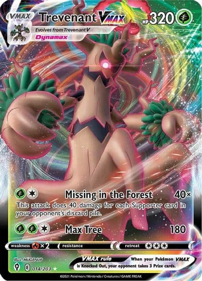 Trevenant VMAX SWSH07: Evolving Skies Pokemon card