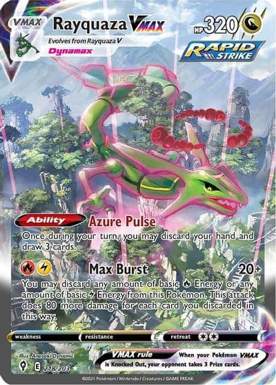Rayquaza VMAX (Alternate Art Secret) SWSH07: Evolving Skies Pokemon card