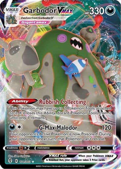 Garbodor VMAX SWSH07: Evolving Skies Pokemon card