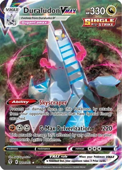 Duraludon VMAX (Alternate Art Secret) SWSH07: Evolving Skies Pokemon card