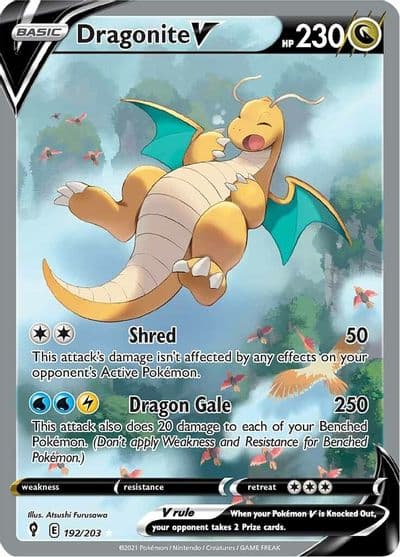 Dragonite V (Alternate Full Art) SWSH07: Evolving Skies Pokemon card