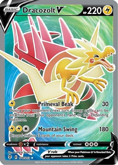 Dracozolt V (Full Art) SWSH07: Evolving Skies Pokemon card