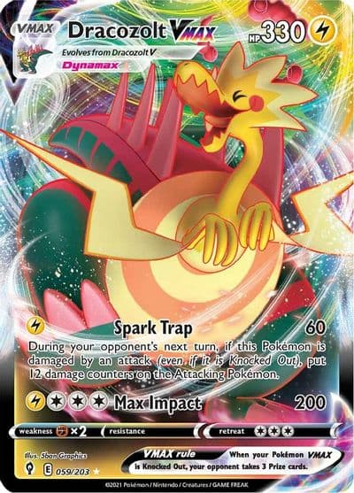 Dracozolt VMAX SWSH07: Evolving Skies Pokemon card