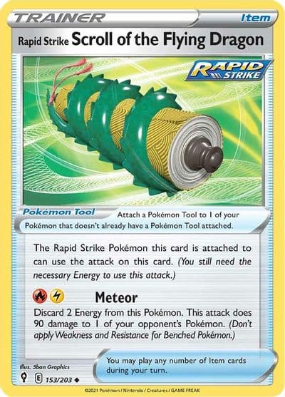 Rapid Strike Scroll of the Flying Dragon SWSH07: Evolving Skies Pokemon card