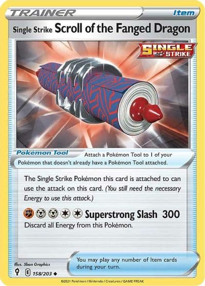 Single Strike Scroll of the Fanged Dragon SWSH07: Evolving Skies Pokemon card