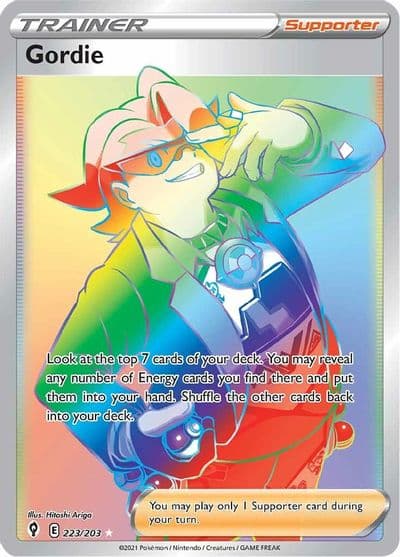 Gordie (Secret) SWSH07: Evolving Skies Pokemon card