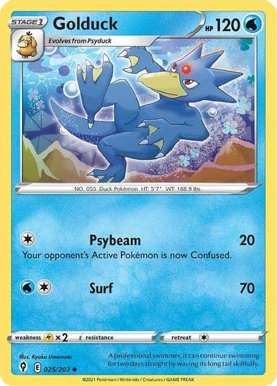 Golduck SWSH07: Evolving Skies Pokemon card