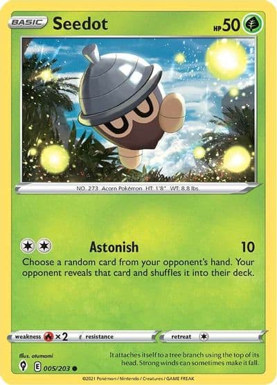 Seedot SWSH07: Evolving Skies Pokemon card