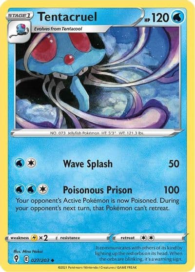 Tentacruel SWSH07: Evolving Skies Pokemon card