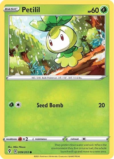 Petilil SWSH07: Evolving Skies Pokemon card