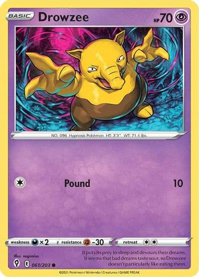 Drowzee SWSH07: Evolving Skies Pokemon card