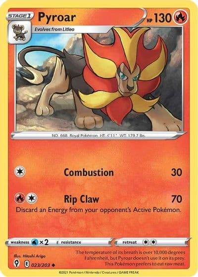 Pyroar SWSH07: Evolving Skies Pokemon card