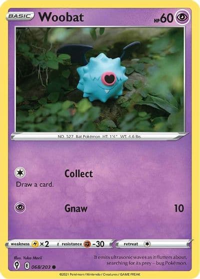 Woobat SWSH07: Evolving Skies Pokemon card