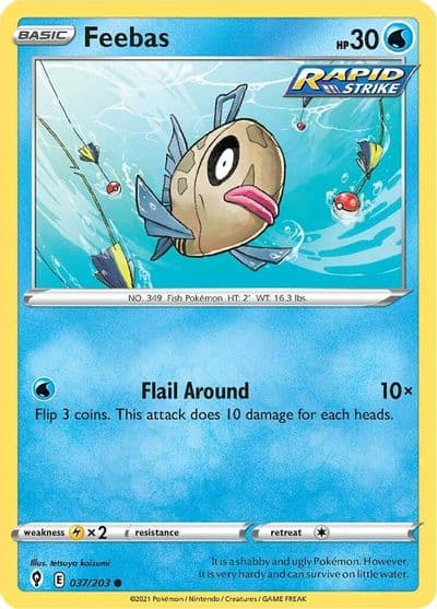 Feebas SWSH07: Evolving Skies Pokemon card