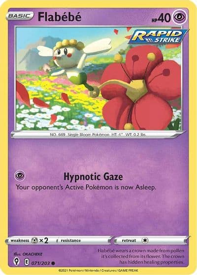 Flabebe SWSH07: Evolving Skies Pokemon card