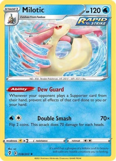 Milotic SWSH07: Evolving Skies Pokemon card