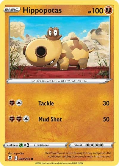 Hippopotas SWSH07: Evolving Skies Pokemon card