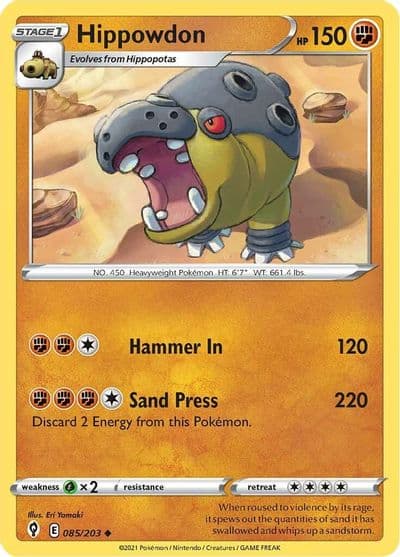 Hippowdon SWSH07: Evolving Skies Pokemon card